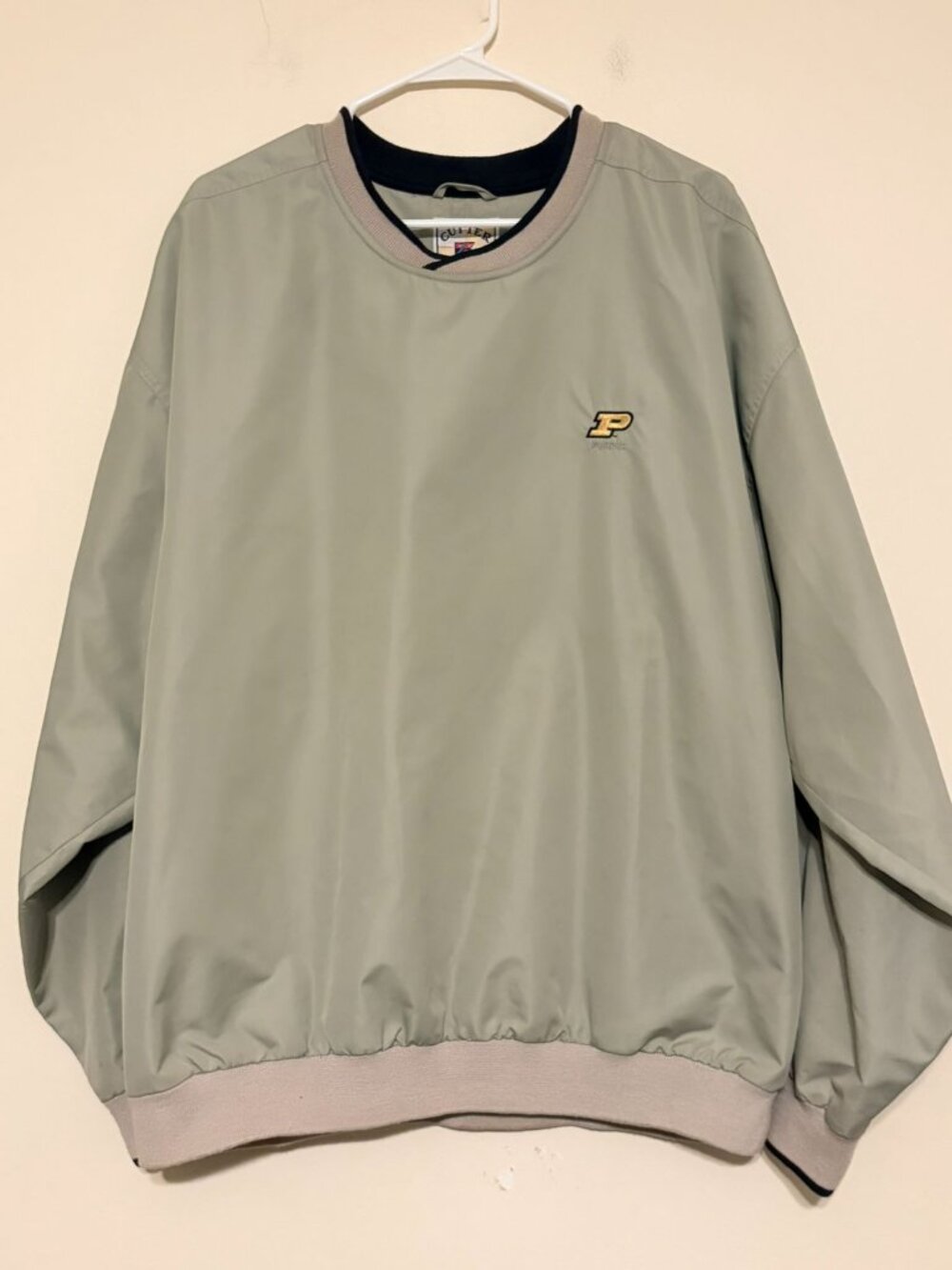 Men's Beige Cutter & Buck Purdue University Boilermakers Golf Pullover Size XL